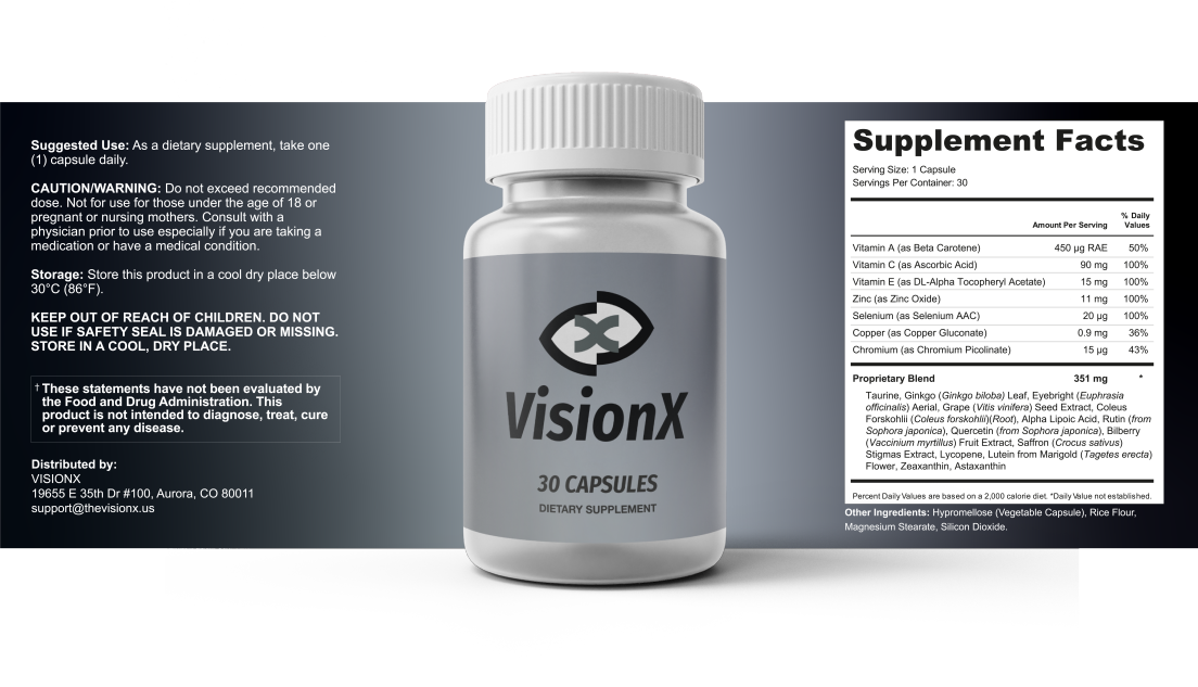 VisionX Product Label